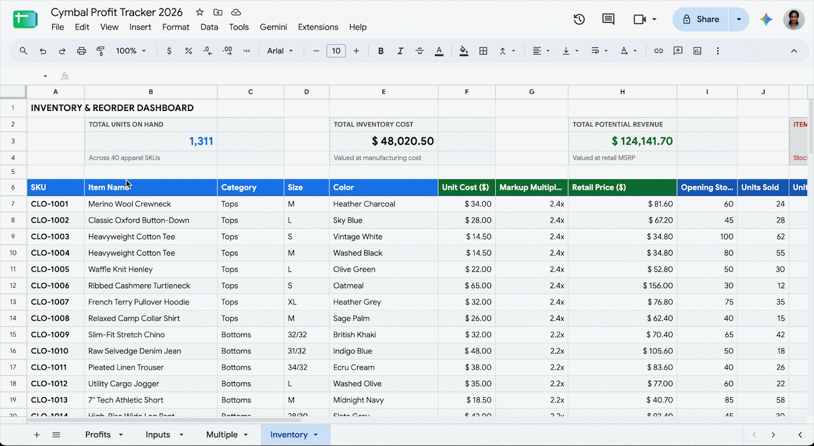 New manual calculation setting in Google Sheets